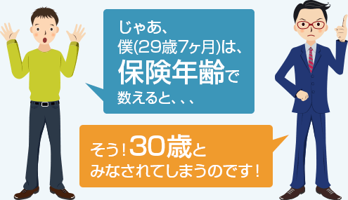 例えば29歳7か月は保険年齢では30歳