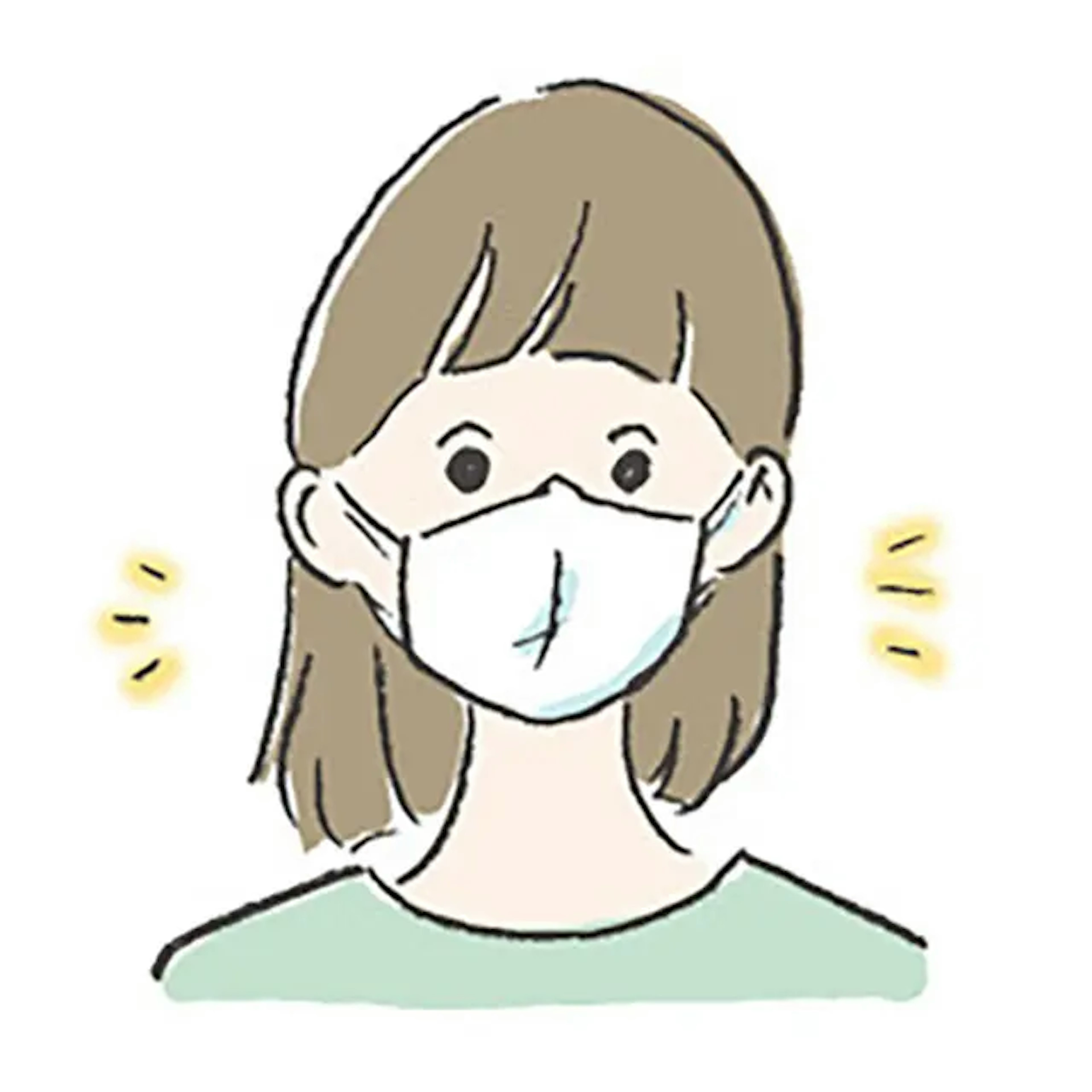 イラスト：マスクをして喋っているいる人
