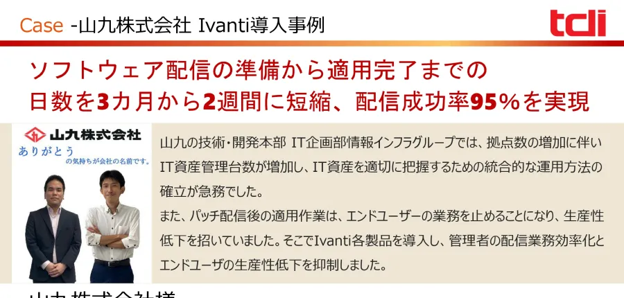 ソフトウェア配信の準備から適用完了までの日数を大幅短縮、配信成功率95％を実現