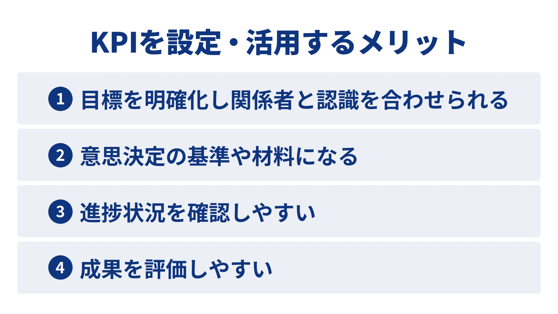 KPIを設定・活用する4つのメリット