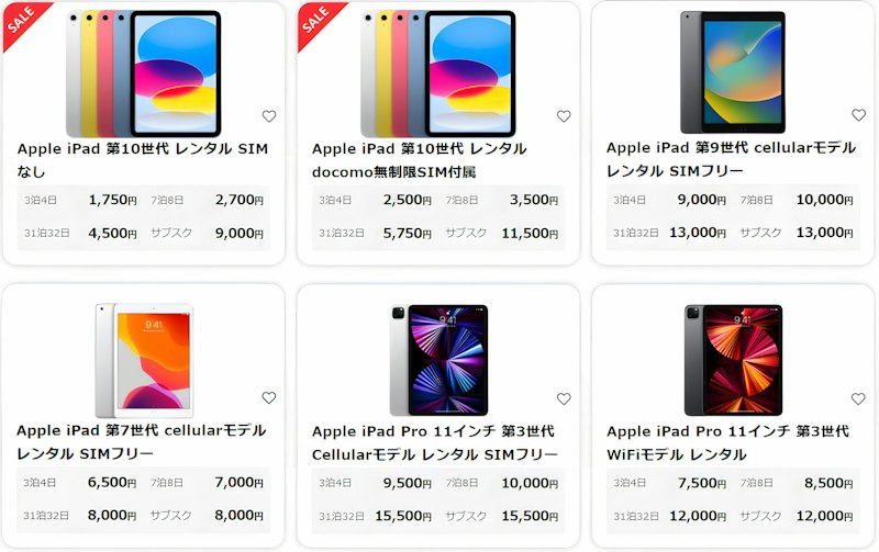 タブレット6種類