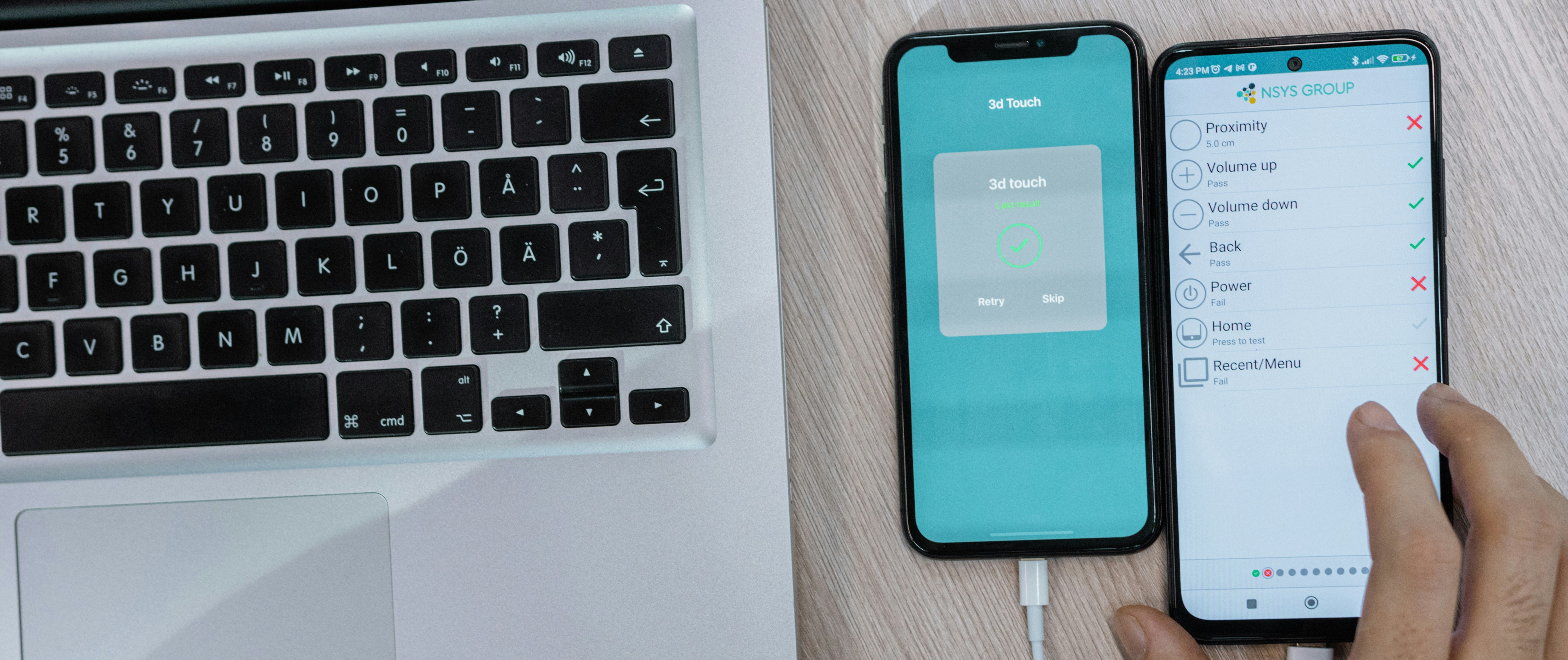 ホームボタンなしiPhoneでアプリ操作・テストをするシーン