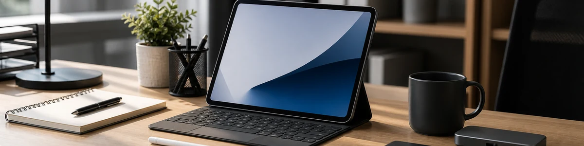 薄型iPad風タブレットをキーボードケースで業務利用するシーン