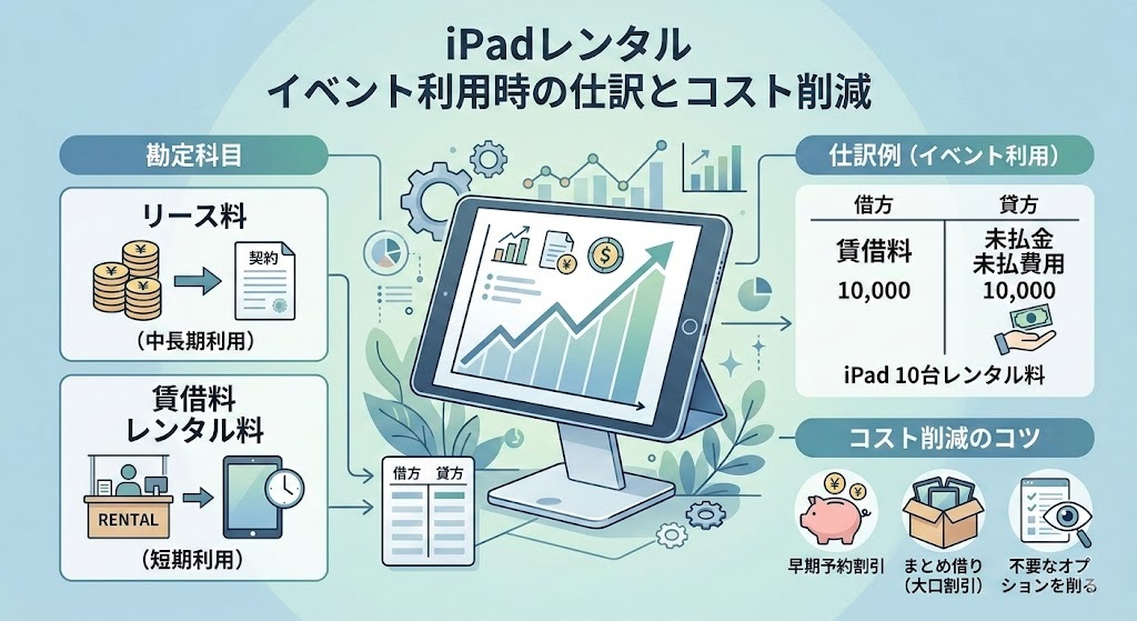 iPadレンタルの勘定科目は？通信費込みの場合の仕訳やリースとの違いを解説