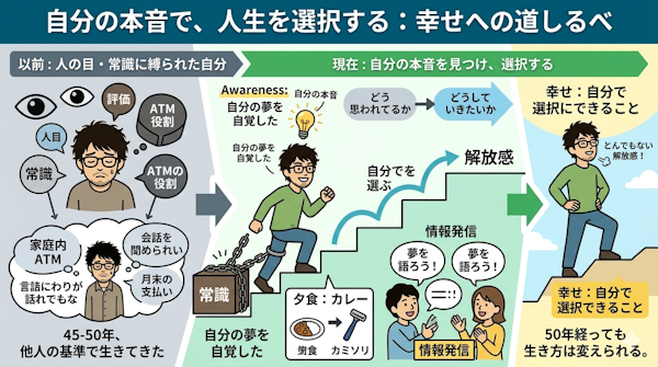 自分の人生は自分で決める。それが幸せへの道を踏み出す第一歩なのかもしれない
