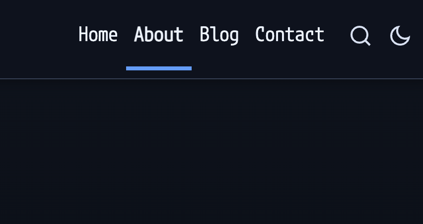ローカル開発サーバー上のホームページのヘッダーリンク