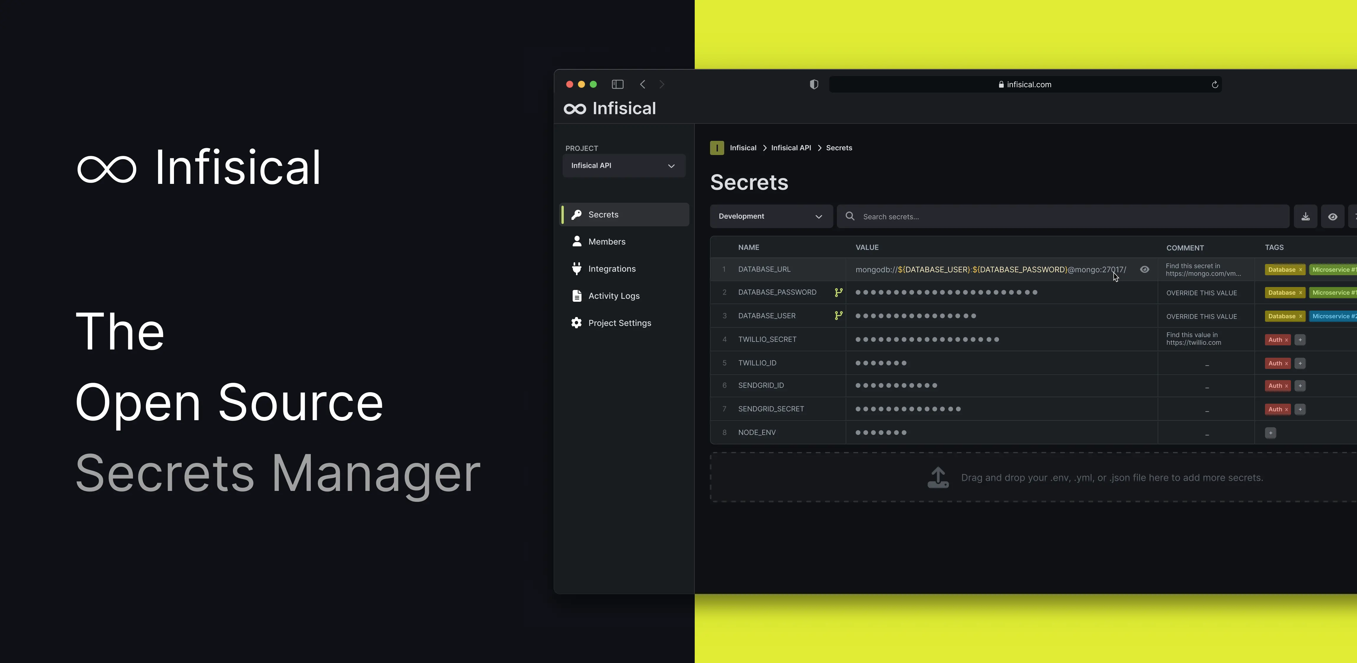 Infisicalのメインビジュアル - シークレット管理プラットフォーム
