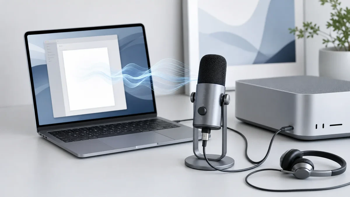 USB-CでMacにつながるデスクトップマイクとヘッドセット