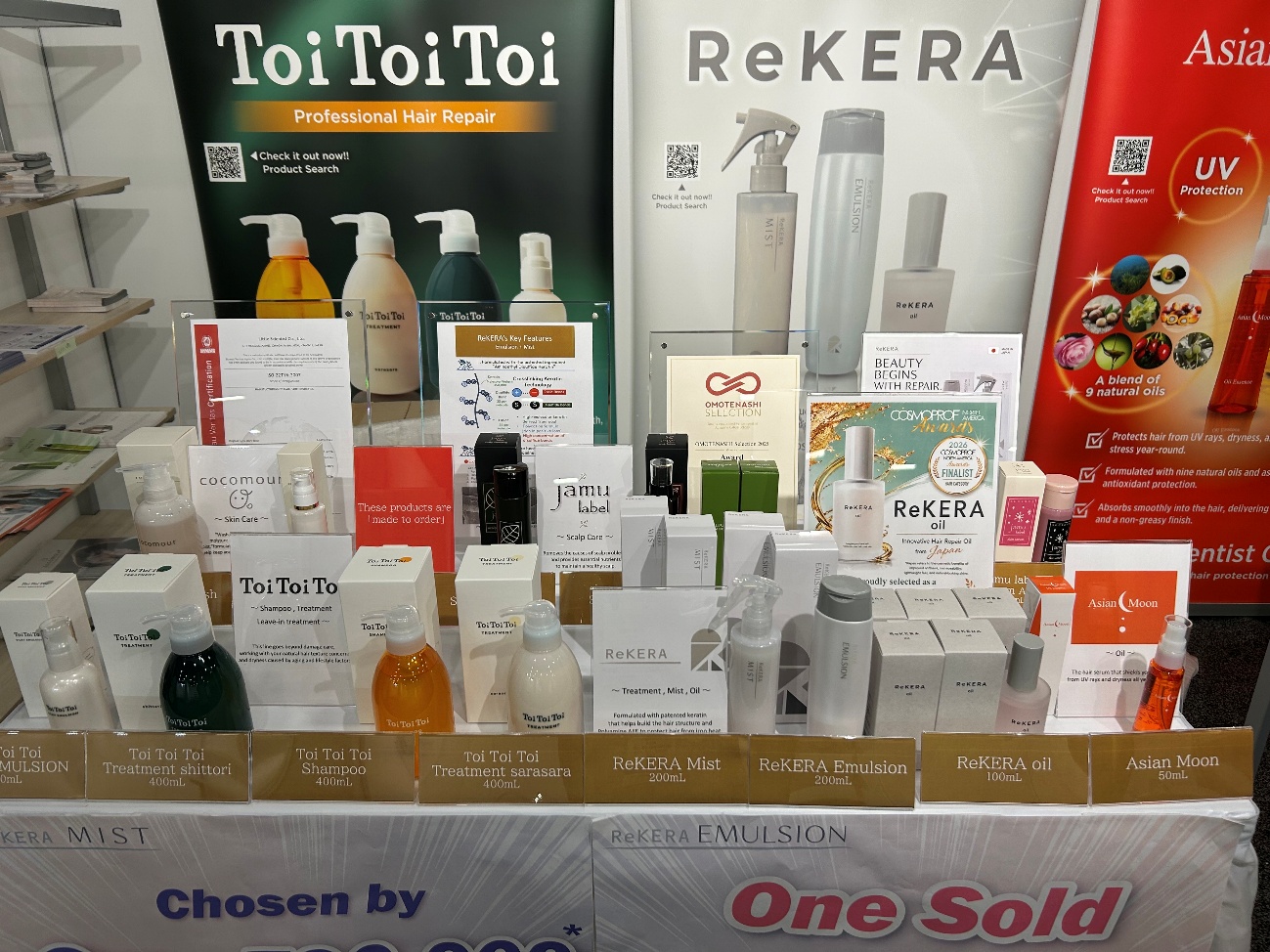 [Photo: Booth and product display]