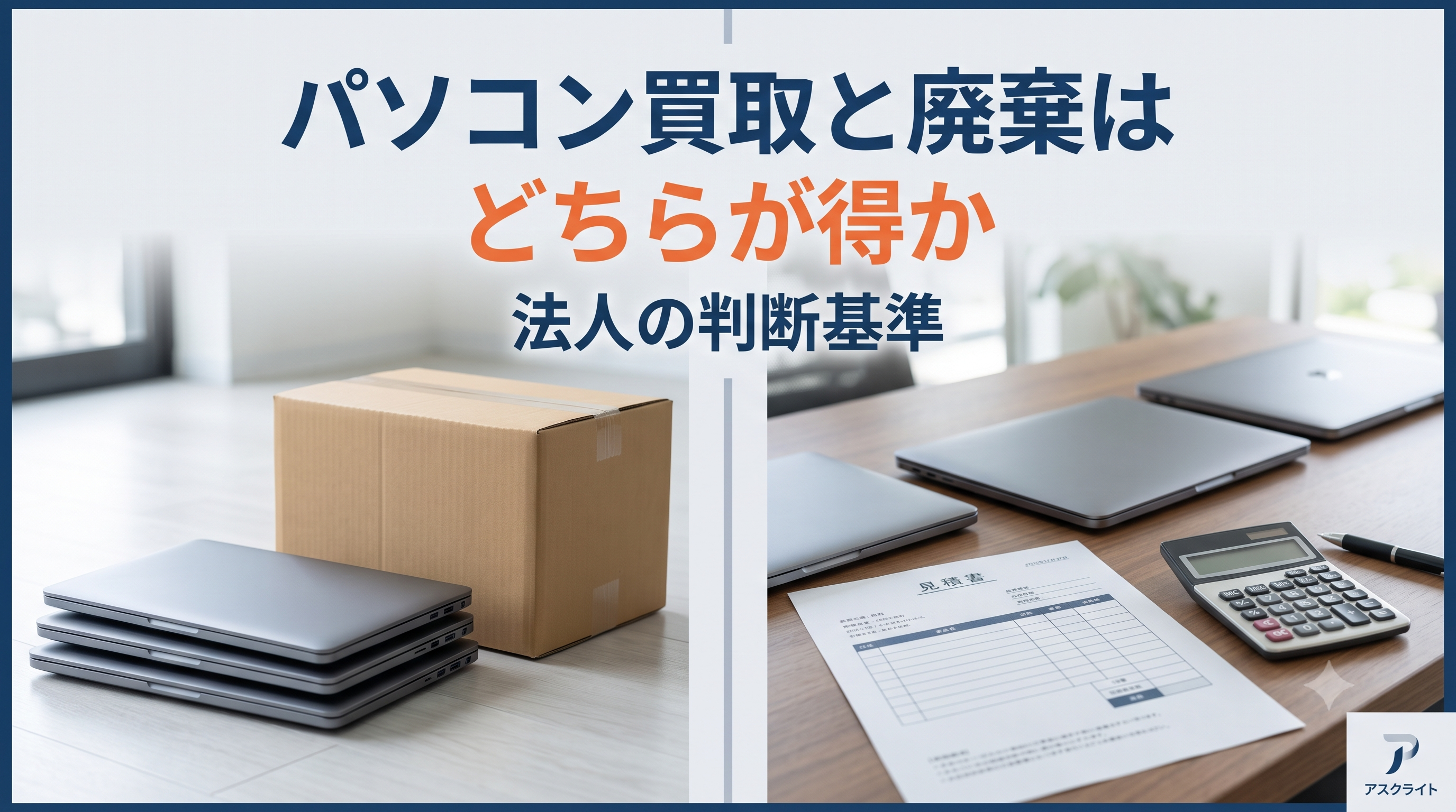 パソコン買取と廃棄はどちらが得か|法人の判断基準