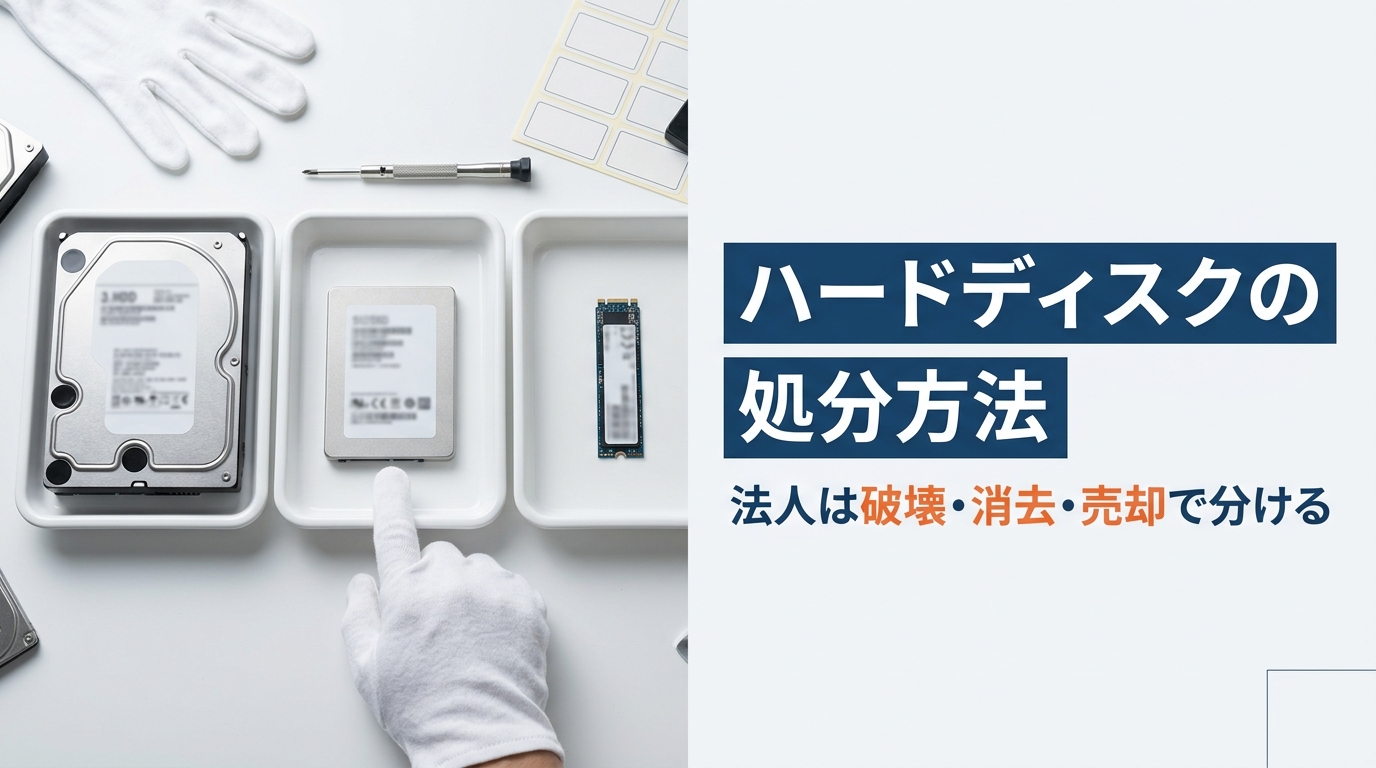 ハードディスクの処分方法|法人は破壊・消去・売却で分ける