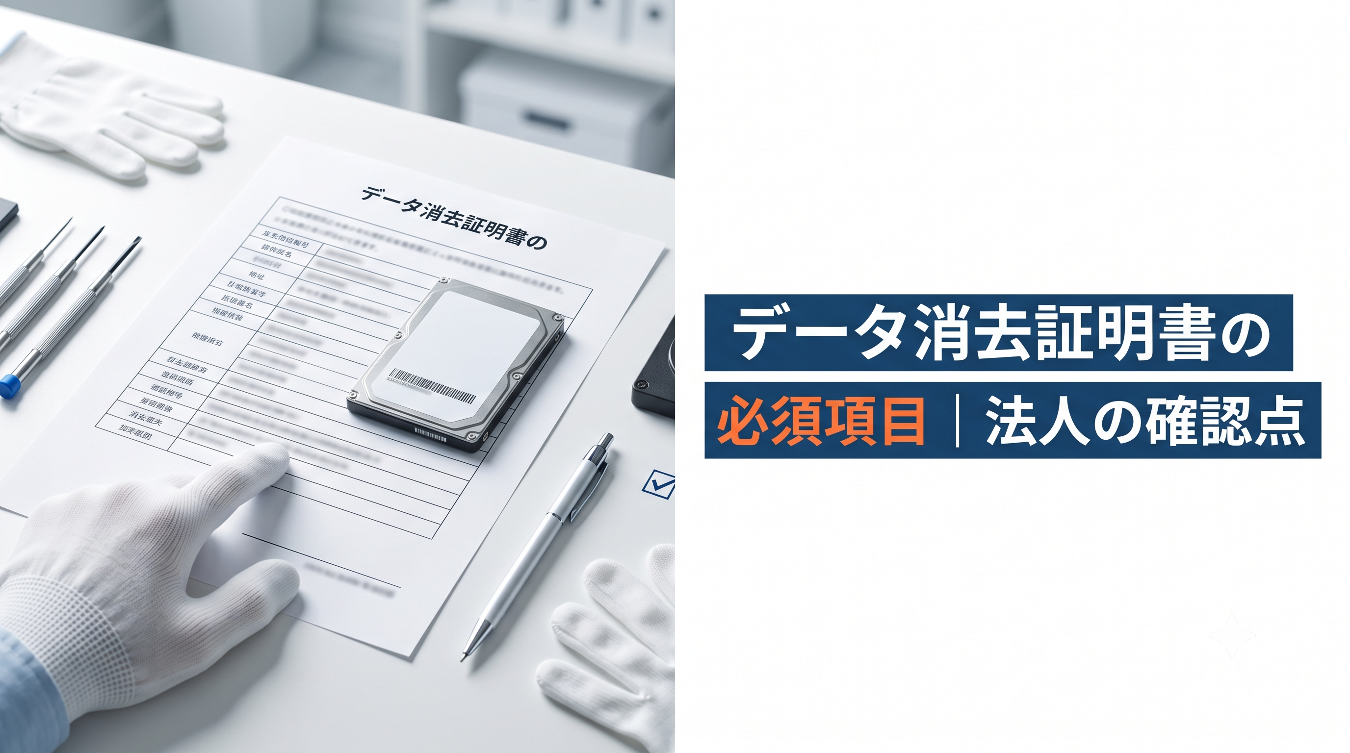 データ消去証明書の必須項目|法人の確認点