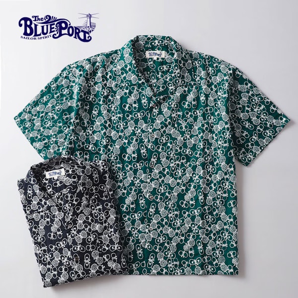 BLUEPORT（ブルーポート）刺繍 オープンカラーシャツ | 大人のアメカジ