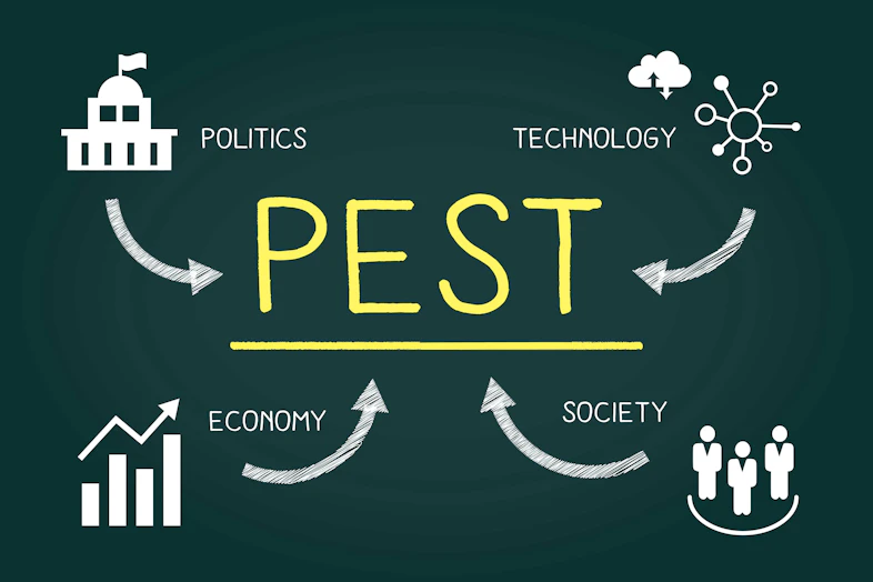 PEST分析とは|4つの構成要素や目的、実践方法、注意点を解説