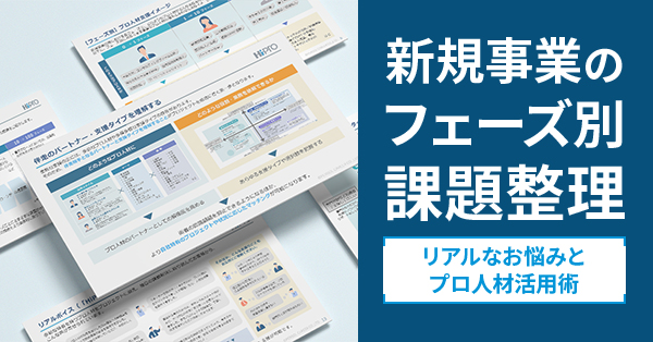 新規事業のフェーズ別課題整理 ~リアルなお悩みとプロ人材活用術~のサムネイル