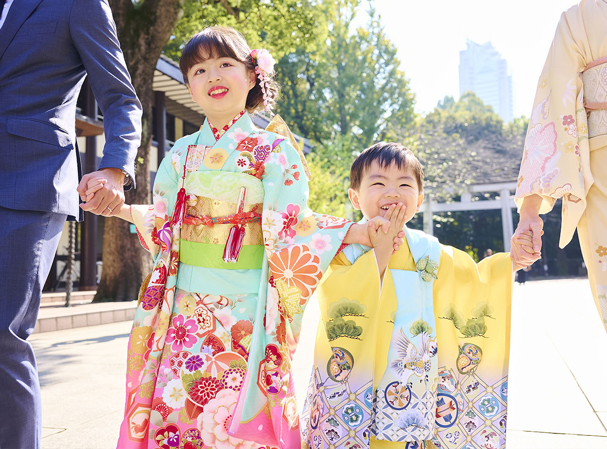 新宿十二社熊野神社での七五三兄弟フォト