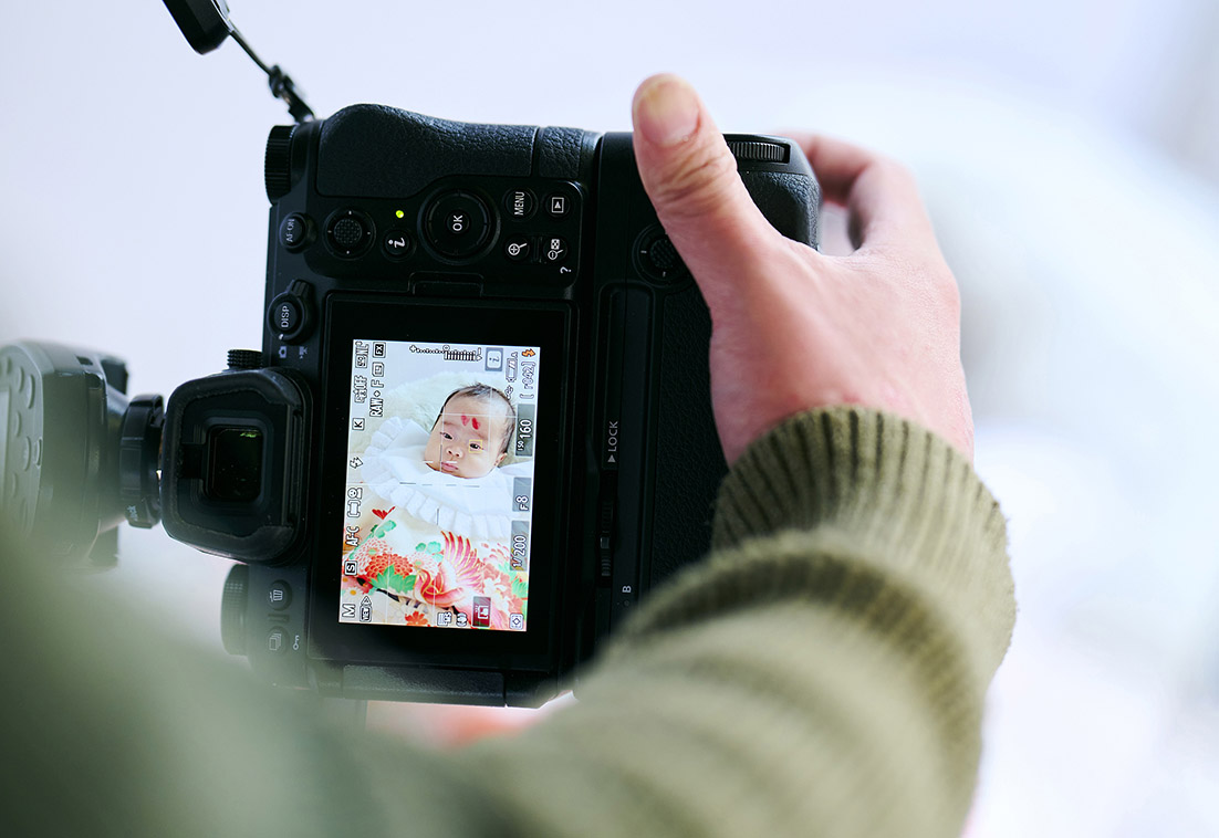 赤ちゃんの撮影風景