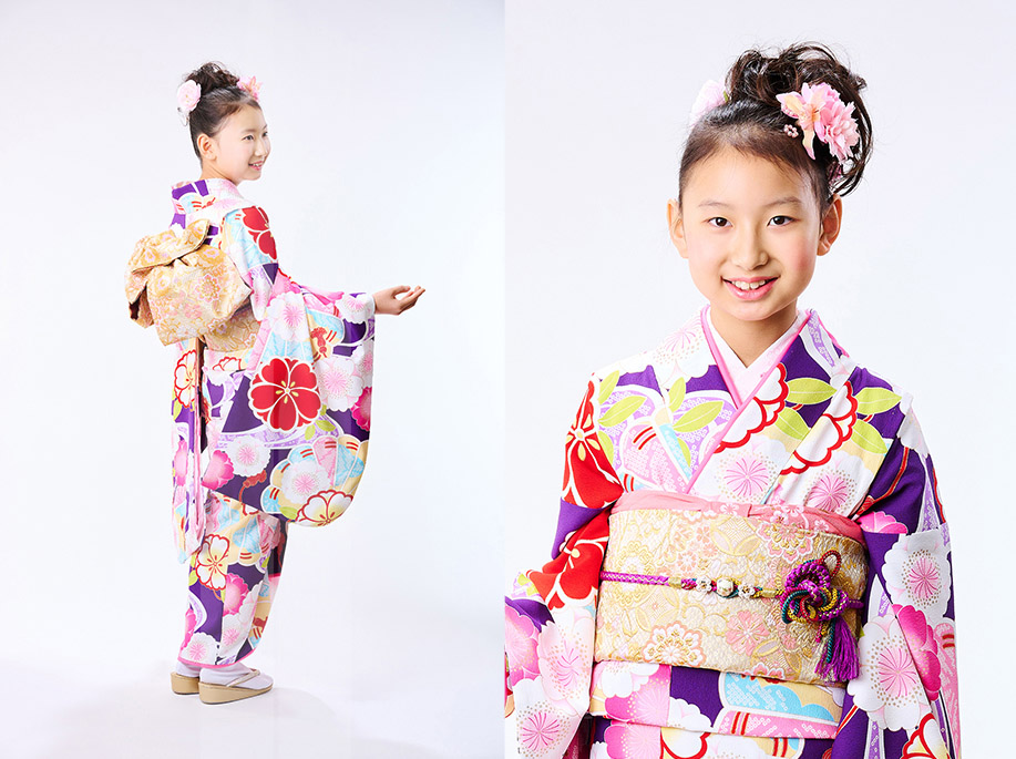 ハーフ成人のスタジオでの記念写真