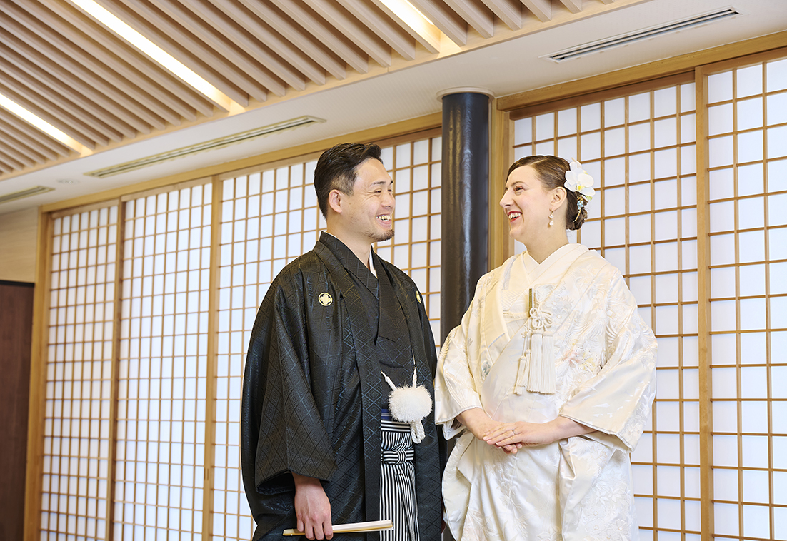 新宿十二社熊野神社での新郎新婦