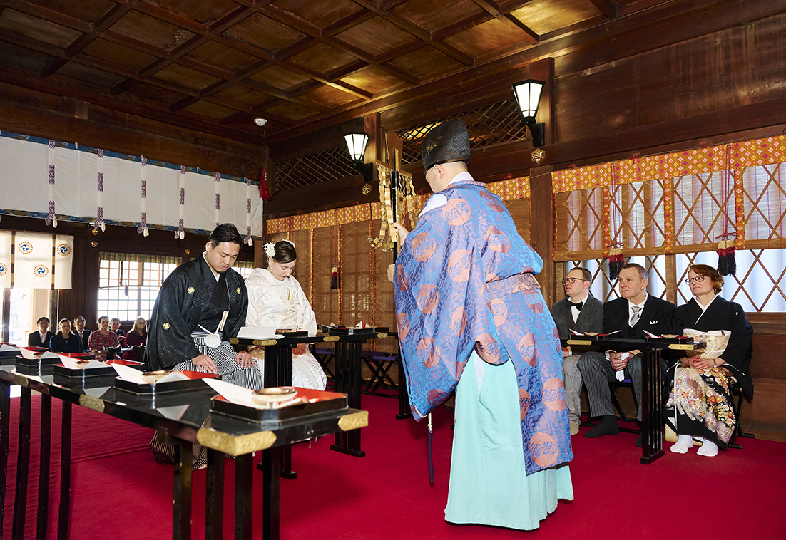 新宿十二社熊野神社の結婚式の様子