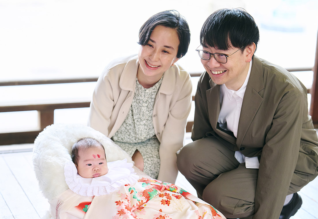 新宿十二社熊野神社での家族写真