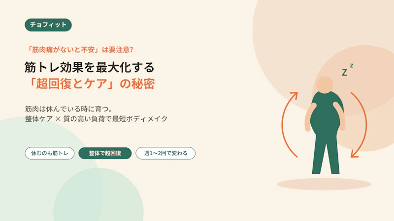 「筋肉痛がないと不安」は要注意？筋トレ効果を最大化する「超回復とケア」の秘密