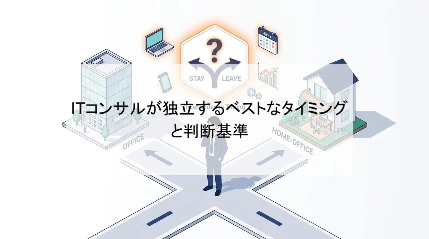 ITコンサルが独立するベストなタイミングと判断基準の解説図 1