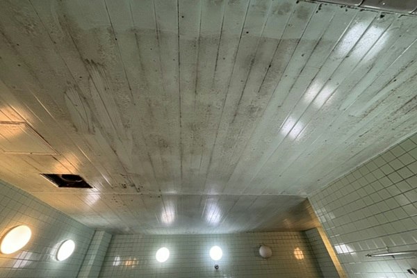 スポーツジムのお風呂のカビ。根本的な対策ができない場合は?|施工前