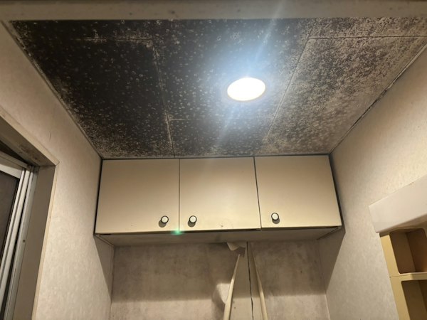 脱衣所の天井に広がったカビの対策｜施工前