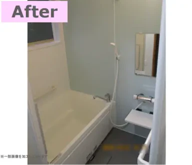 タイル張りのお風呂からシステムバスへ、温かくお掃除ラクラク!