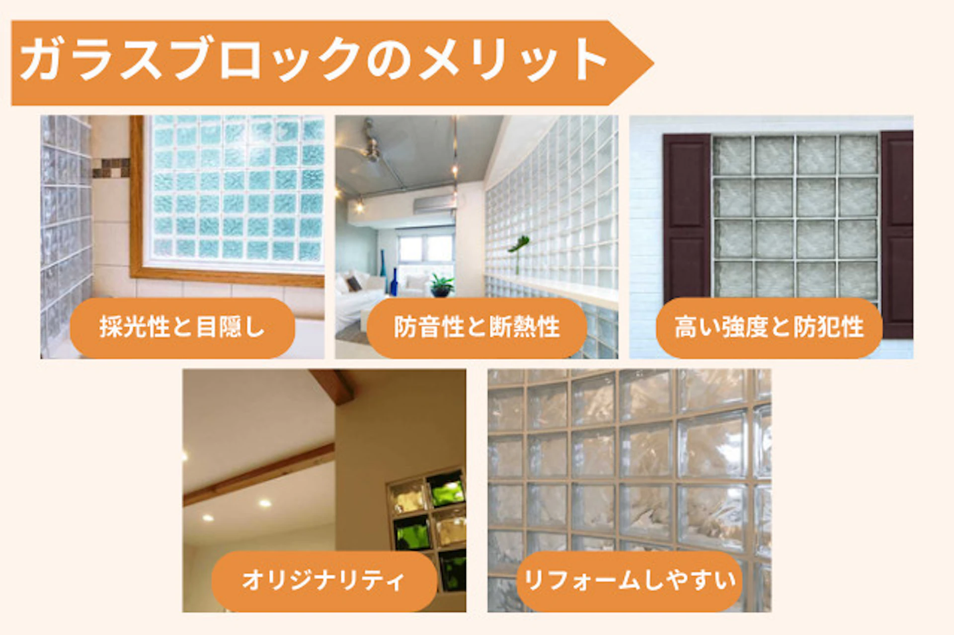 ガラスブロックのメリット