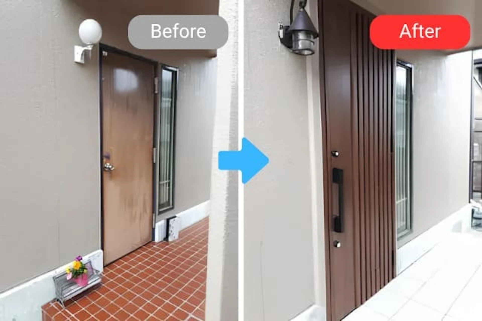 【玄関ドア】ナチュラルテイストな印象に