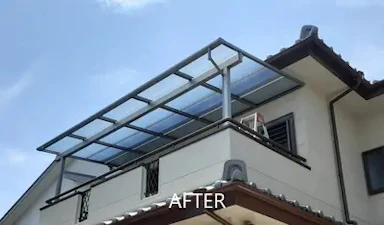 [50〜100万円] こんなに便利♪テラスに屋根を設置！