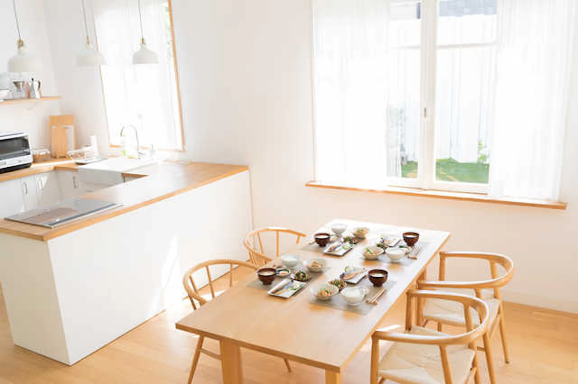 リビングを見渡せる