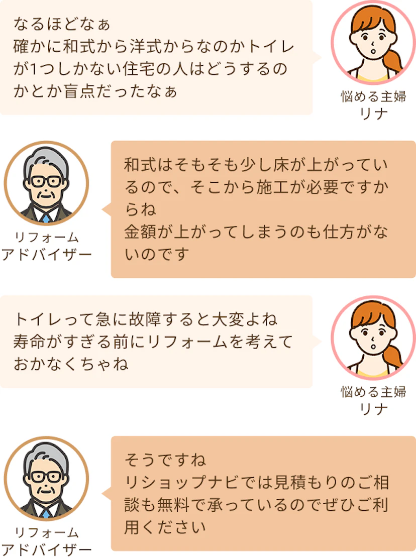 トイレが1つしかない家庭のリフォーム中の問題について考えてなかったなぁというリナ