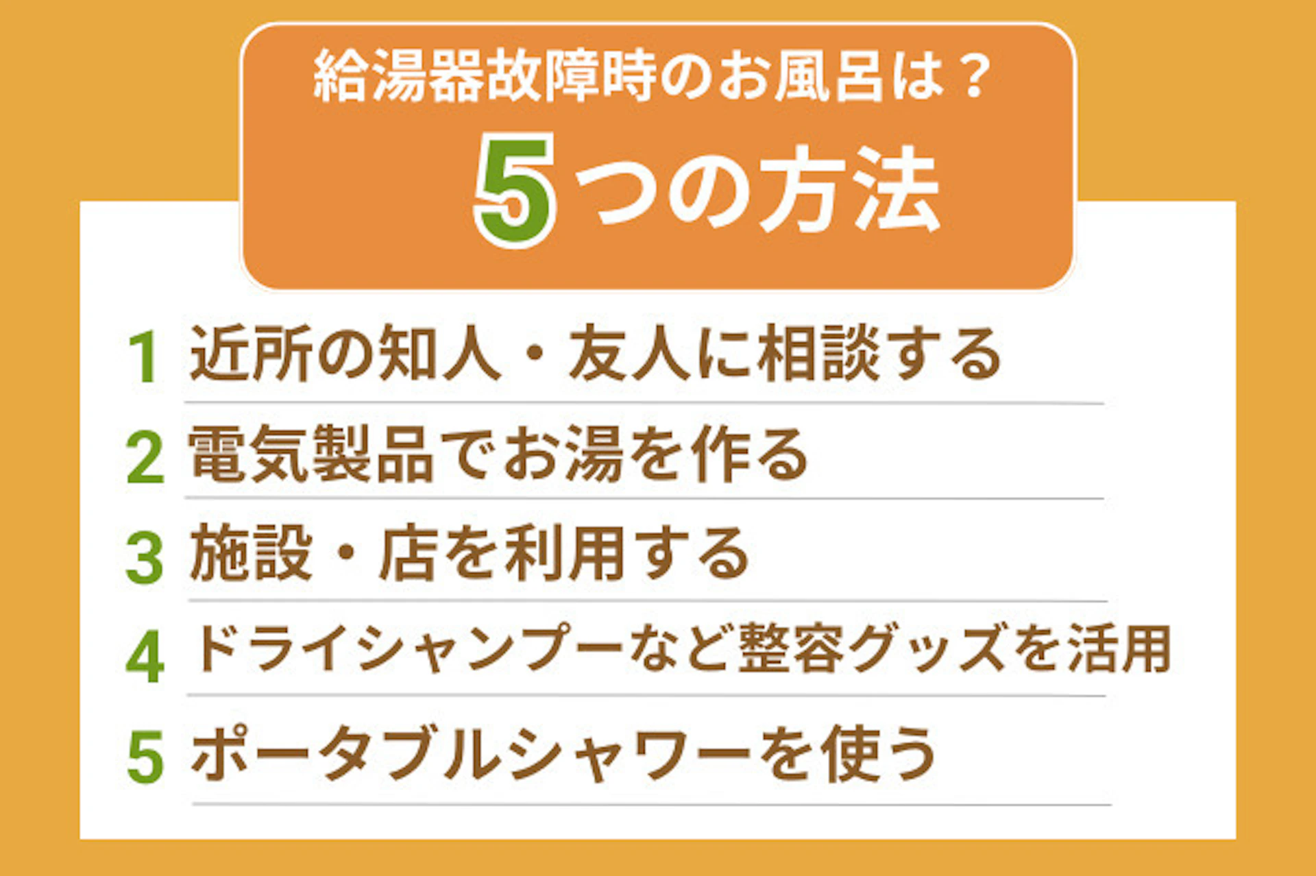 給湯器の故障中、お風呂はどうする？対策5選