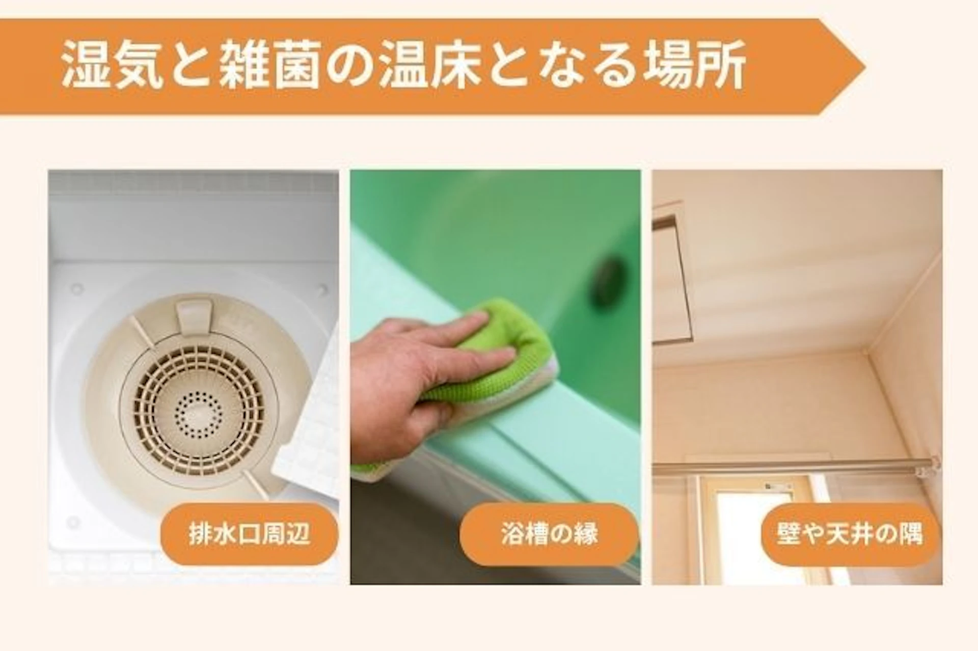 湿気と雑菌の温床となる場所