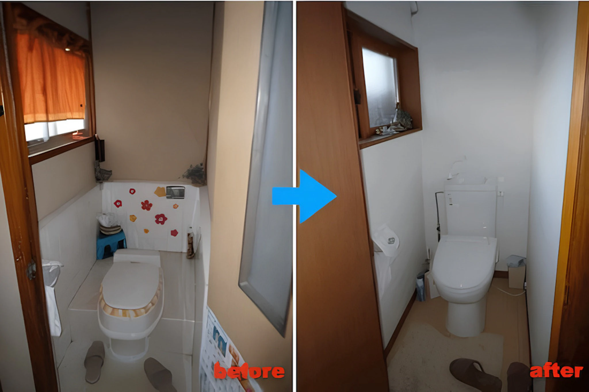 浄化槽＆トイレをリフォームした事例(before：汲み取り式、after：水洗式)