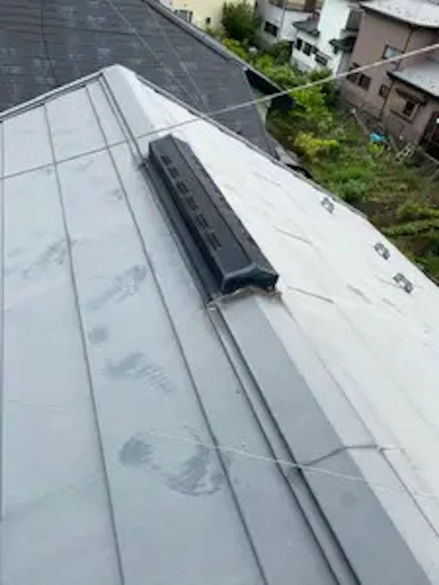 棟板金を交換した屋根