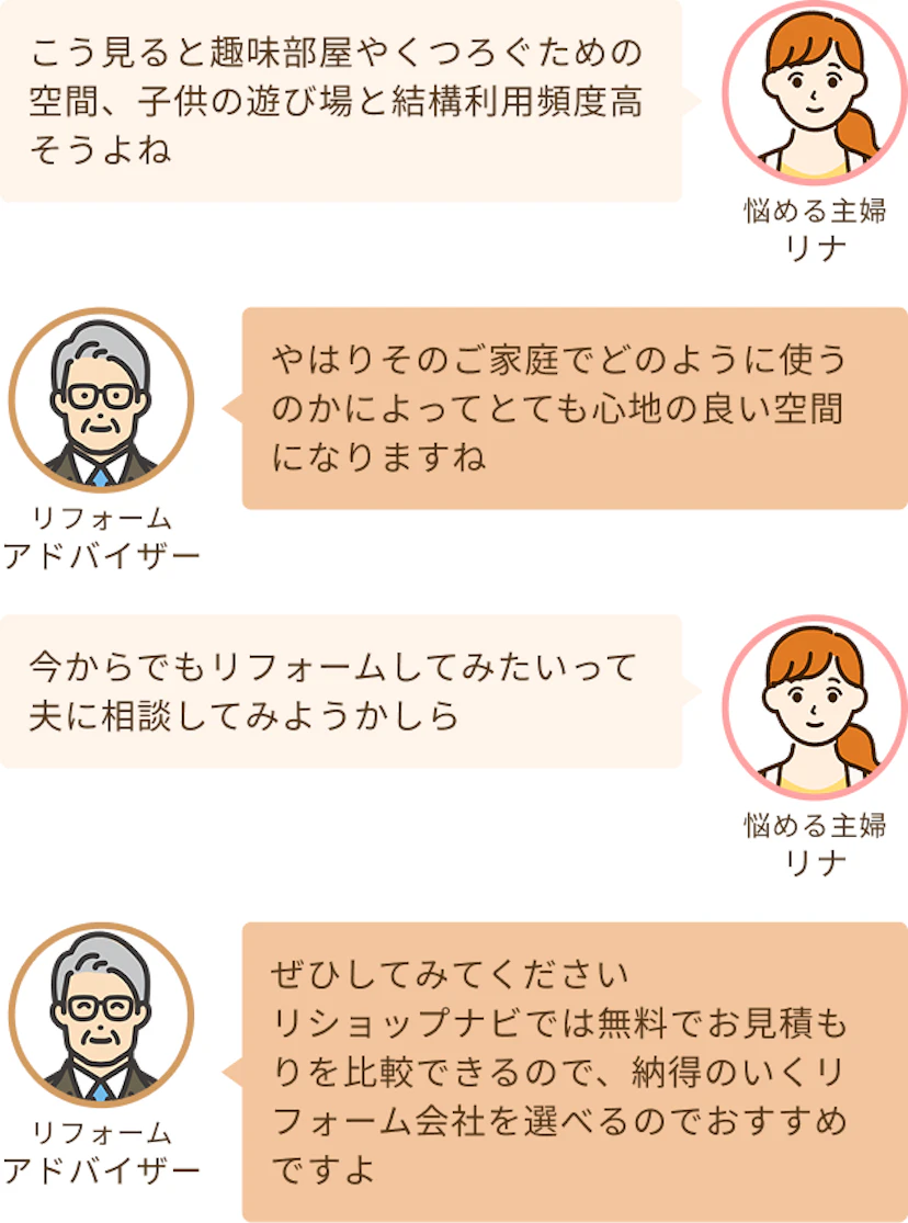 色んな用途として小上がり和室は使えそうだという主婦リナ