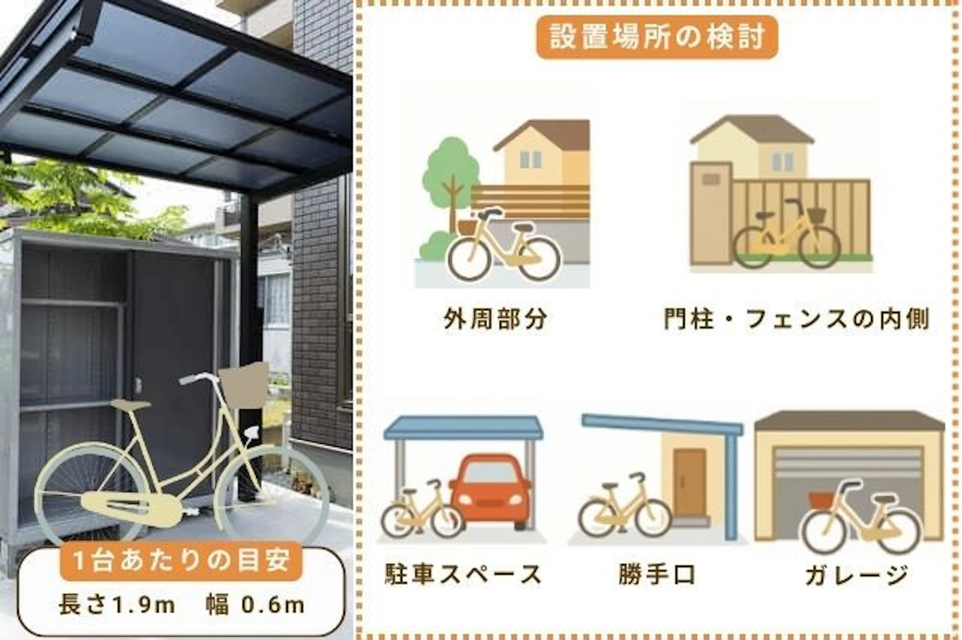 戸建ての自宅におしゃれな自転車置き場を作る前に確認すべきポイント