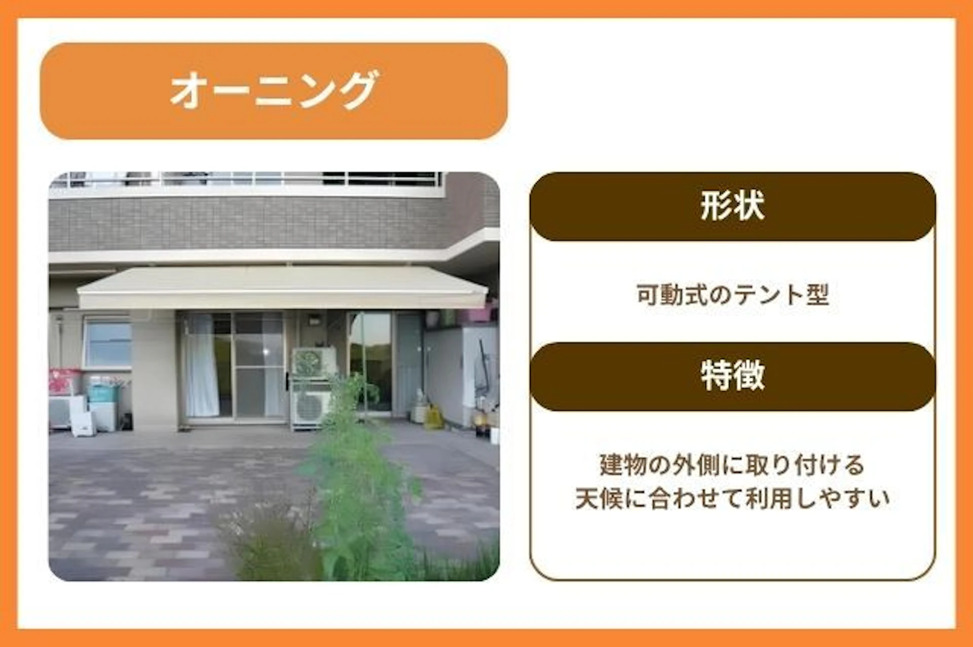 ベランダ代用・オーニング