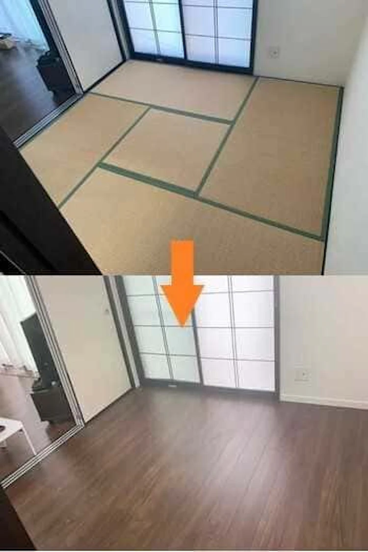 畳からフローリング材に変更した張り替えの施工事例