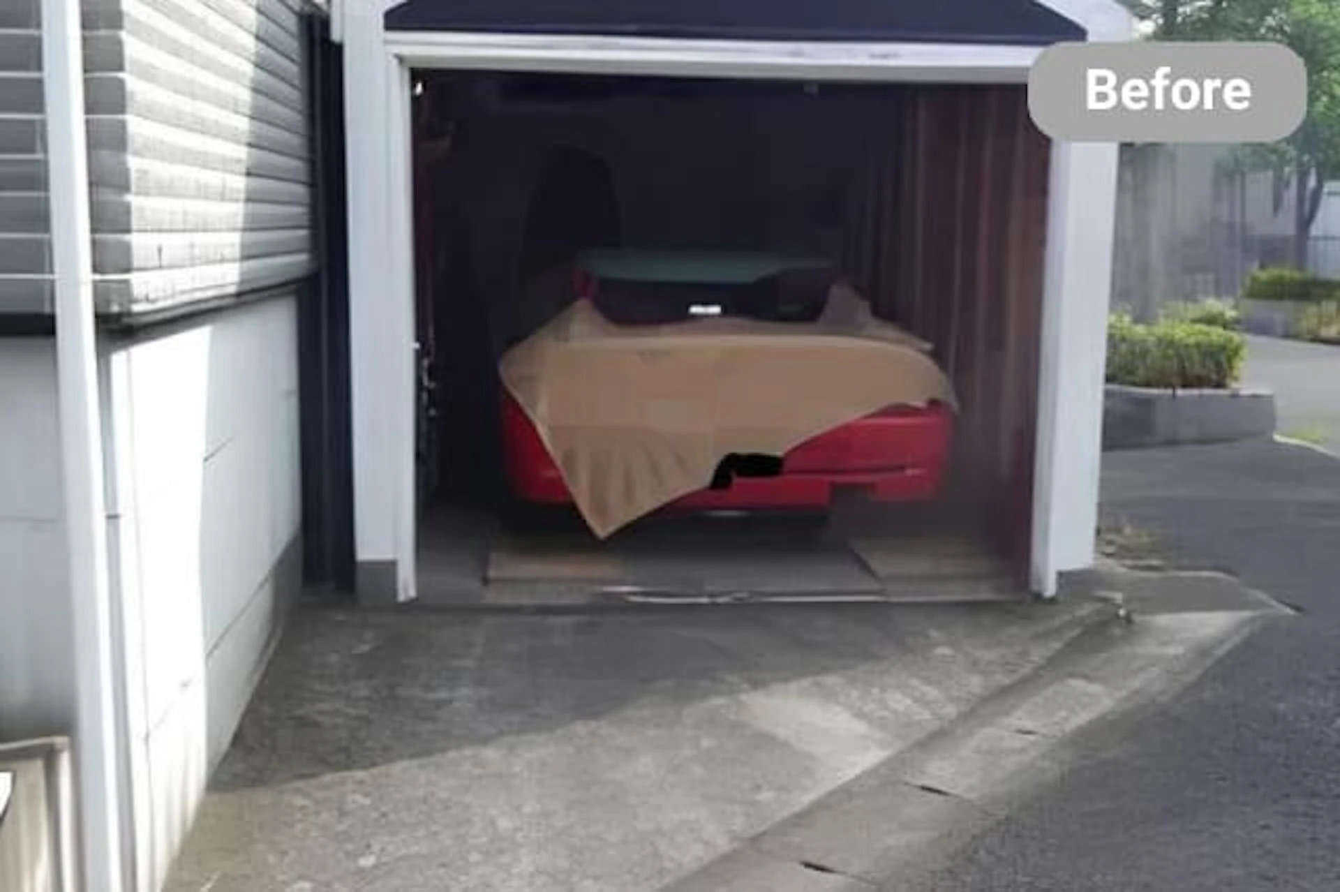 事例2 ガレージの拡張に伴い電動シャッターを設置