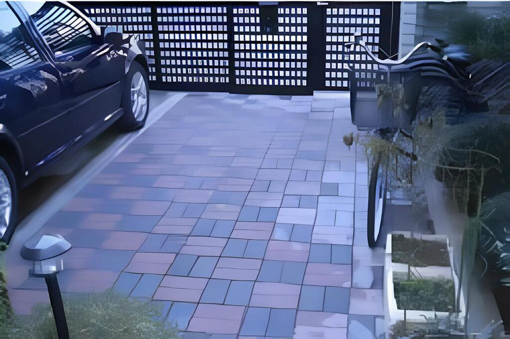 事例1 駐車場の砂利をインターロッキングに変更