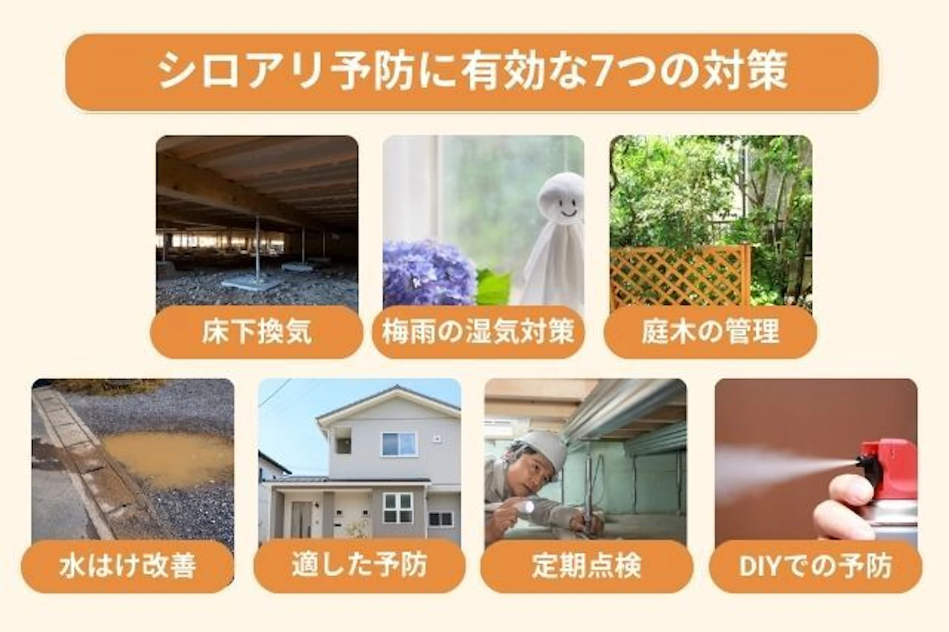 シロアリ予防の7つの対策