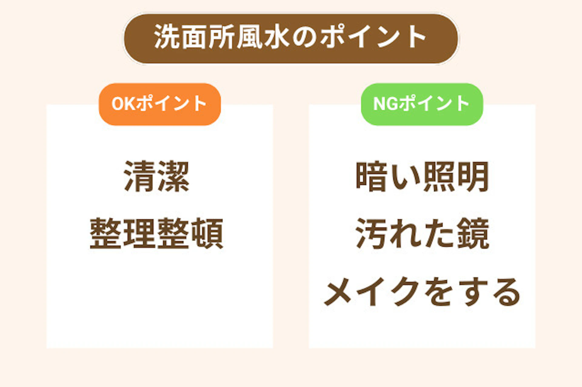 洗面所風水のOKポイント