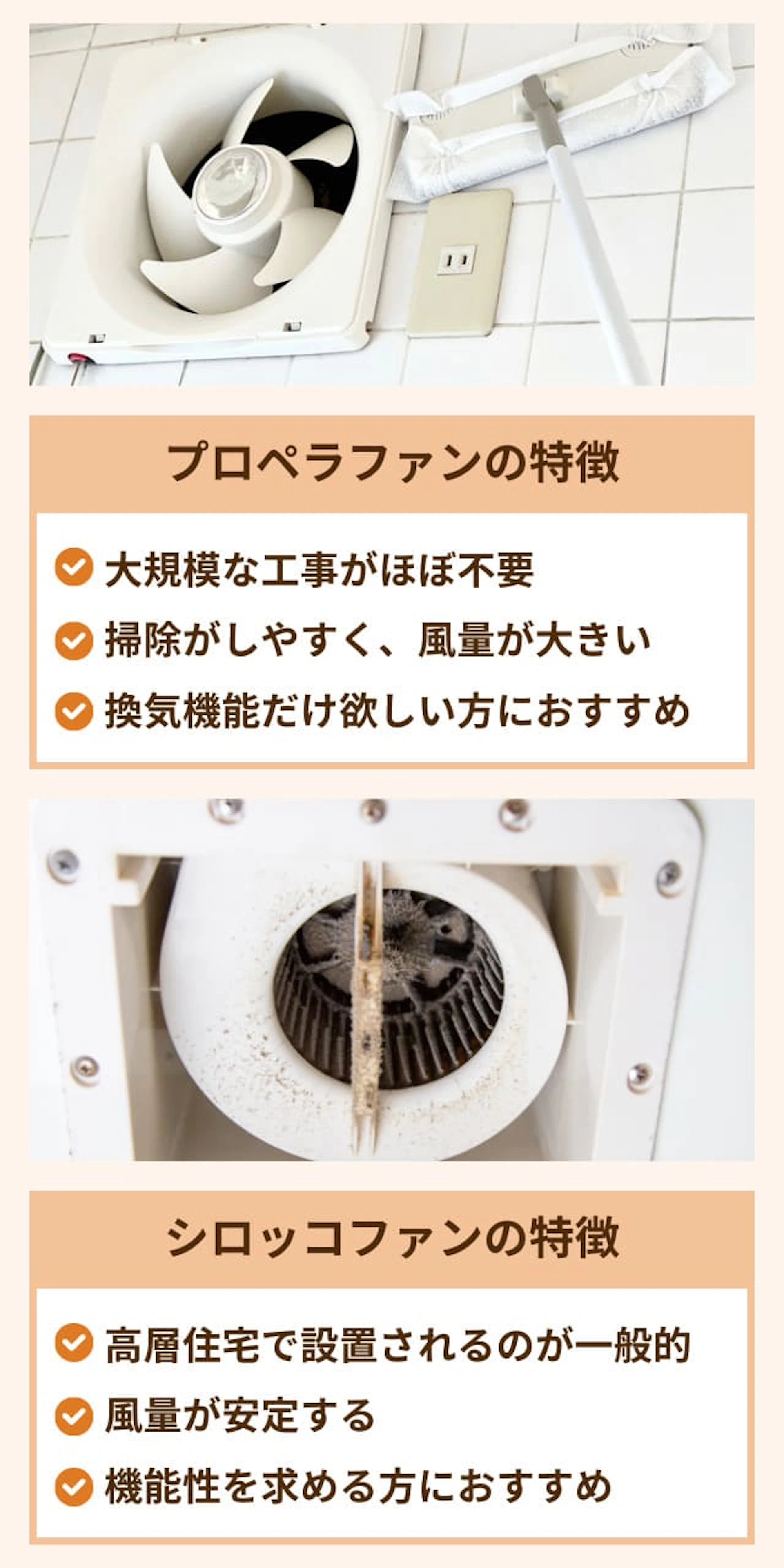 プロペラ型・シロッコ型の違い