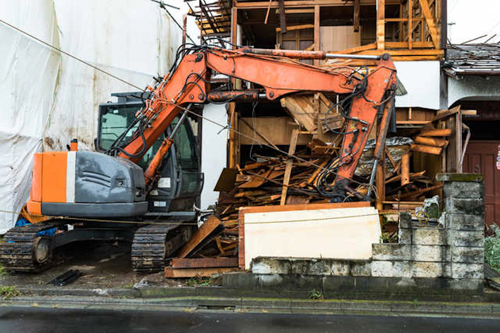 解体工事中の流れ
