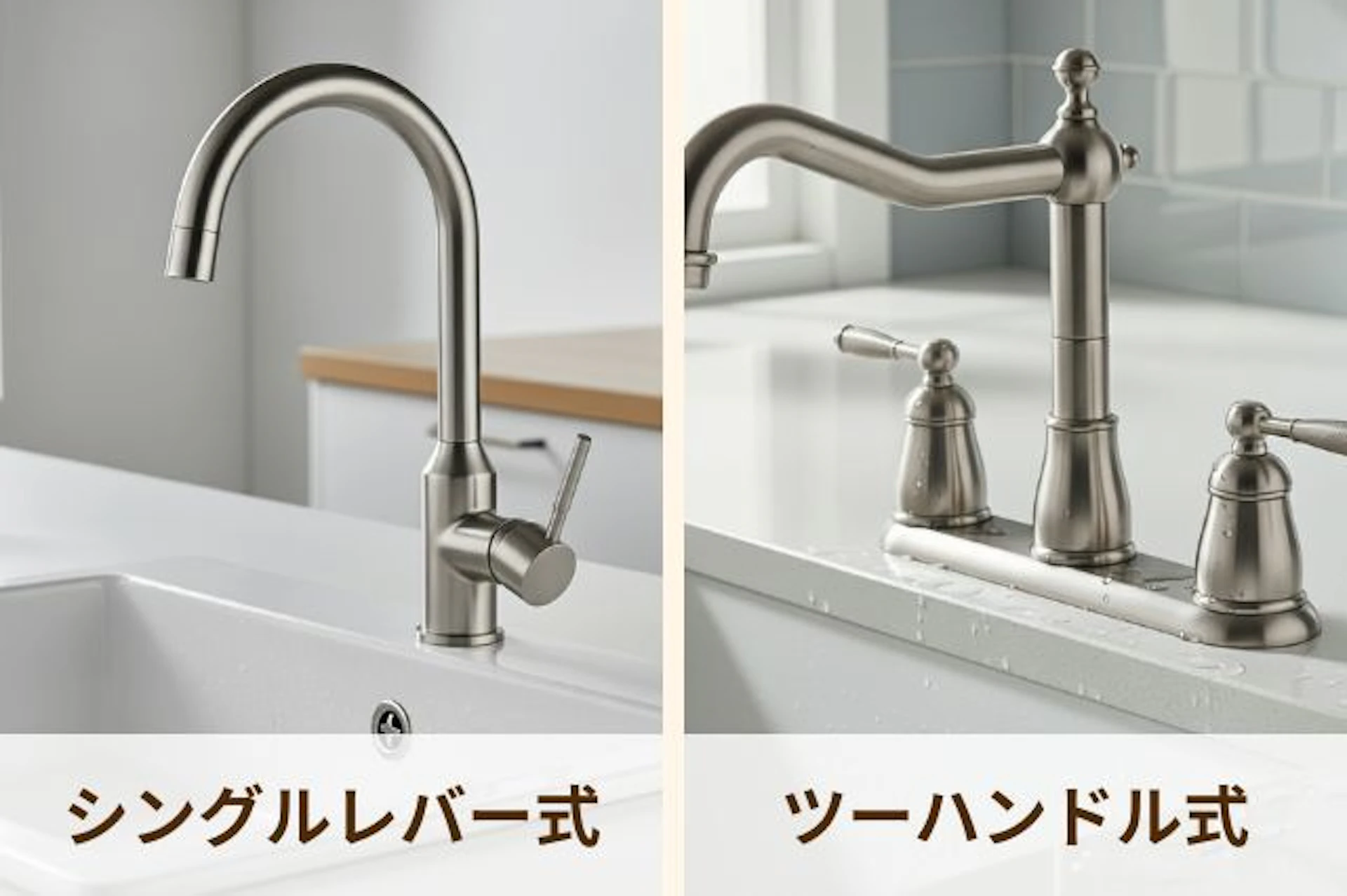 シングルレバー式とツーハンドル式の違い